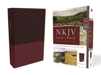NKJV Study Bible, Leathersoft, Red, Full-Color, Comfort Print