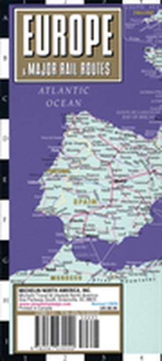 Streetwise Europe & Major Rail Routes Laminated Map