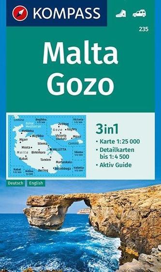 Malta, Gozo 1:25 000 / turistická mapa KOMPASS 235