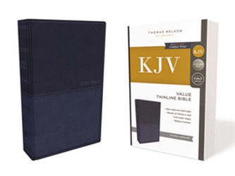 KJV, Value Thinline Bible, Leathersoft, Blue, Red Letter Edition, Comfort Print