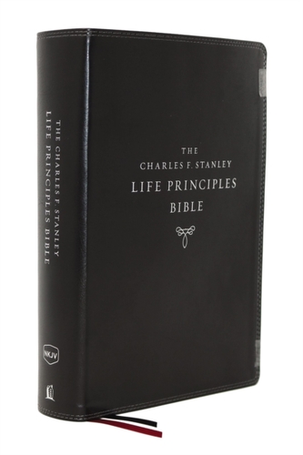 The NKJV, Charles F. Stanley Life Principles Bible, 2nd Edition, Leathersoft, Black, Thumb Indexed, Comfort Print