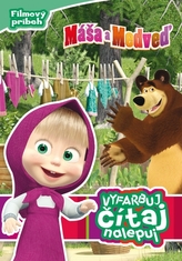 Máša a medvěd Vyfarbuj, čítaj, nalepuj