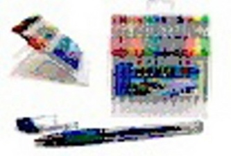 Propiska gelová set 12ks 3xneon 9xglitter PVC box