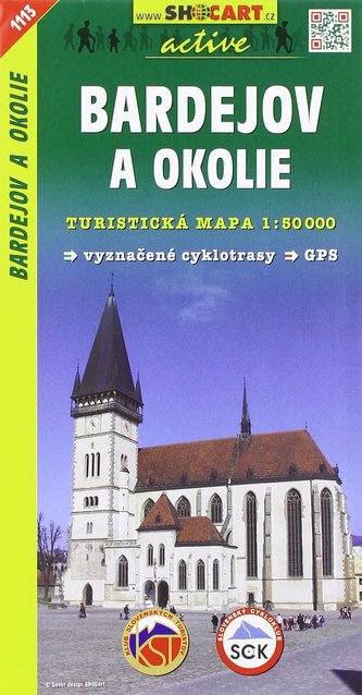 Bardejov a okolie 1:50T/1113 Turistická mapa SHOCart