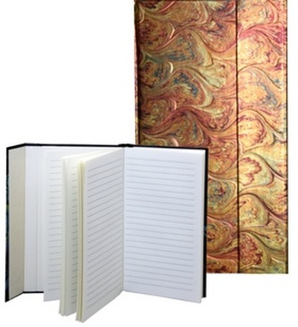 Zápisník s magnetickou klopou 100x180 mm žlutooranžová batika C