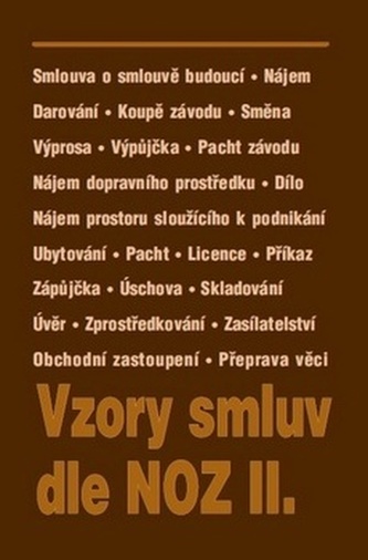 Vzory smluv dle NOZ II.