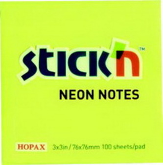 Samolepicí bloček Stick´n neonová žlutá