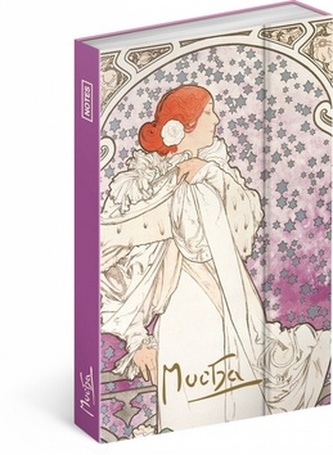 Notes - Alfons Mucha/Dáma, linkovaný, 10,5 x 15,8 cm