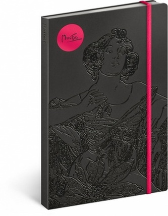 Notes - Alfons Mucha/Rubín, linkovaný, 13 x 21 cm