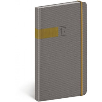 Twill kapesní diář Šedozlatý 2017