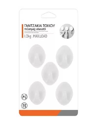 Háček samolepící OVÁL 4x2,8cm 5ks