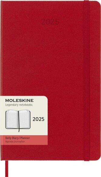 Moleskine Diář 2025 denní tvrdý červený L