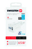 SWISSTEN SÍŤOVÝ ADAPTÉR GaN 2x USB-C 65W PD + 1x USB-A 18W QC BÍLÝ