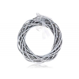 HOME DECOR Věnec ratanový 26 x 26 cm, šedý