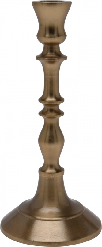 Hliníkový svícen zlatý matný 21x10 cm