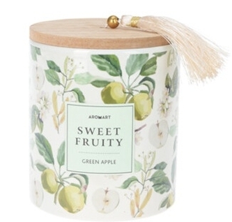 Aromatický svíčka v keramické dóze Green Apple 11,7x9 cm