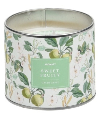 Aromatický svíčka v plechové dóze Green Apple 8,5x9,7 cm