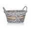 HOME DECOR Košík proutěný s uchy GRIS 25 x 12 cm, kulatý