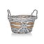 HOME DECOR Košík proutěný s uchy GRIS 19 x 11 cm, kulatý