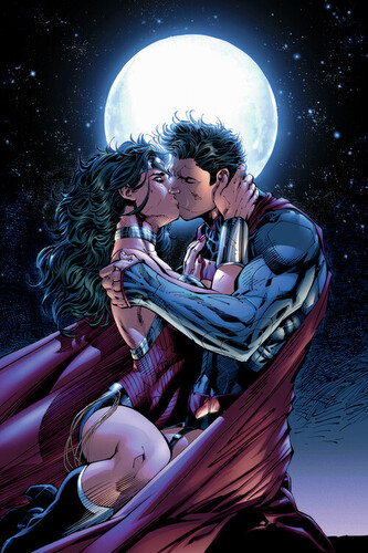 Umělecký tisk Superman and Wonder Woman - Lovers, 26.7 × 40 cm