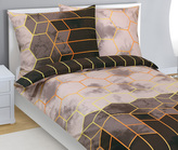 Povlečení bavlněné - Plástve hnědá, béžová - 140x200, 70x90 cm