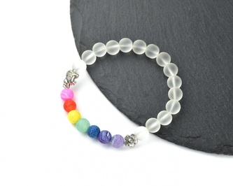 Náramek skleněný světlý - Barvy čaker