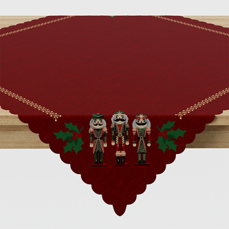 Vánoční ubrus na stůl LOUSKÁČEK červená 79x79 cm Mybesthome