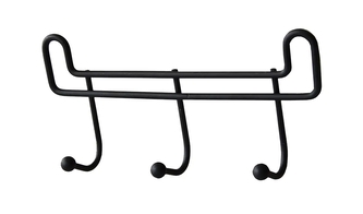 Věšák 3 háčky drát, černá  BLACK GLOBE