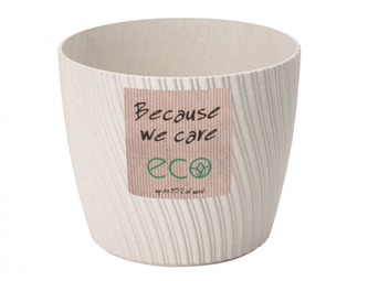Obal na květník MIKA ECO WOOD plastový d26x23cm