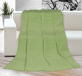 Přikrývka KIRA PLUS jednolůžková - hráškově zelená - 150x200 cm