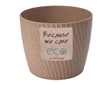 Obal na květník MIKA ECO WOOD plastový d26x23cm