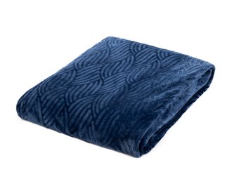 EMBER | tmavě modrá vzorovaná deka | 150x200 cm | 897899 Homla
