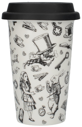 Cestovní porcelánový hrnek Alice In Wonderland