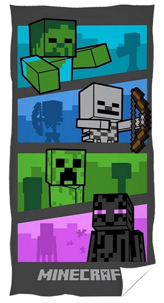 Osuška - ručník Minecraft: Postavy (70 x 140 cm)