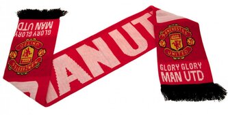 Pletená fan šála FC Manchester United: Glory Glory Man Utd (132 x 19 cm)