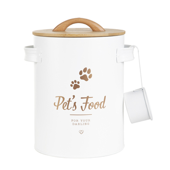 DINGO | nádoba na krmivo pro zvířata bílá | 20x16 cm | 872889 Homla