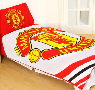 Oboustranné single povlečení FC Manchester United: Znak (135 x 200 cm|50 x 75 cm) polyester-bavlna