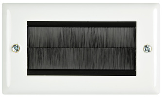 AV:link nástěnná průchodka pro kabely, kovová,bílá, 2G