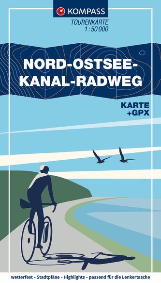 KOMPASS Fahrrad-Tourenkarte Nord-Ostsee-Kanal-Radweg 1:50.000
