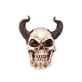 Halloweenská dekorace - lebka s rohy 20 cm