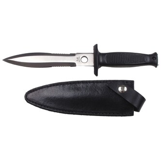 Nůž do boty s dvěma hranami - černý-stříbrný