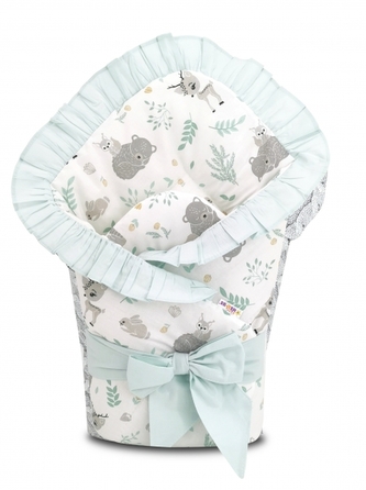 Baby Nellys Rychlozavinovačka s volánkem a stuhou New Forest Friends, mátová