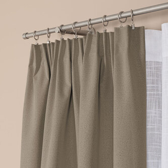 Dekorační zatemňující závěs SUPER BLACKOUT TAPE s řasící páskou béžová I. color 205 (cena za 1 kus) 140x250 cm 100% stínění Mybesthome