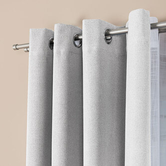 Dekorační zatemňující závěs SUPER BLACKOUT s kroužky pastelová šedá color 003 (cena za 1 kus) 140x250 cm  100% stínění Mybesthome