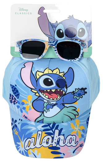 Dětská kšiltovka se slunečními brýlemi Disney|Lilo & Stitch: Aloha (obvod 53 cm)