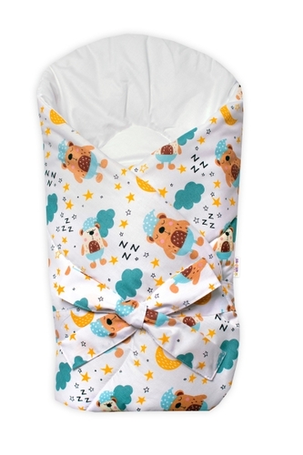 Baby Nellys Zavinovačka na zavazování Sny medvídků - bílá