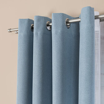 Dekorační zatemňující závěs SUPER BLACKOUT s kroužky modrá color 019 (cena za 1 kus) 140x250 cm  100% stínění Mybesthome