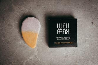 WellMax Přírodní dámské tuhé sprchové mýdlo, Mango-Maracuja, 60 g