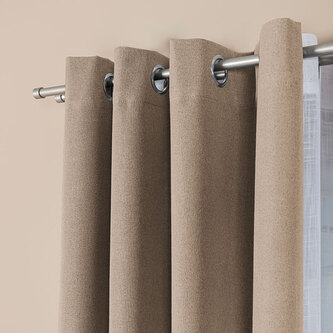 Dekorační zatemňující závěs SUPER BLACKOUT s kroužky cappuccino color 005 (cena za 1 kus) 140x250 cm  100% stínění Mybesthome