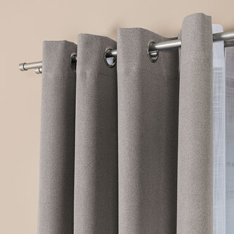 Dekorační zatemňující závěs SUPER BLACKOUT s kroužky šedá color 009 (cena za 1 kus) 140x250 cm  100% stínění Mybesthome